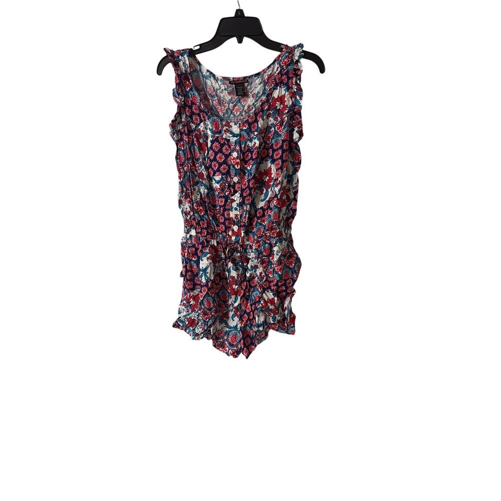 Joe Benbasset Blue and red floral‎ romper Women's Large